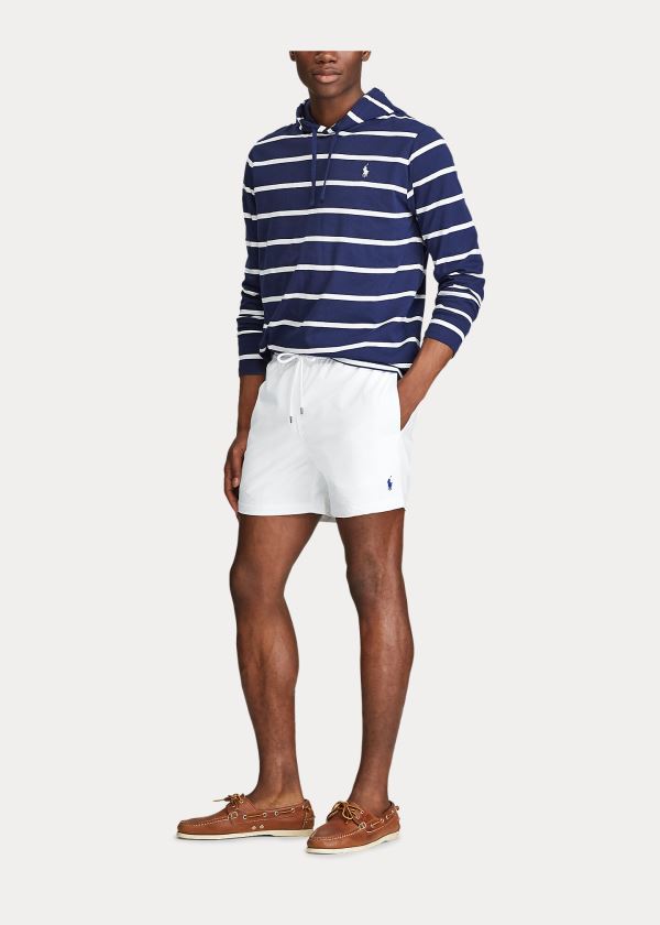 Short de Baño Polo Ralph Lauren Hombre Blancos - 4½-Inch Slim Fit - TKHUI9167